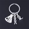 Scientific Microscope and Flask Keychain Set Accessory for Science Enthusiasts and Students Sturdy Alloy Materials