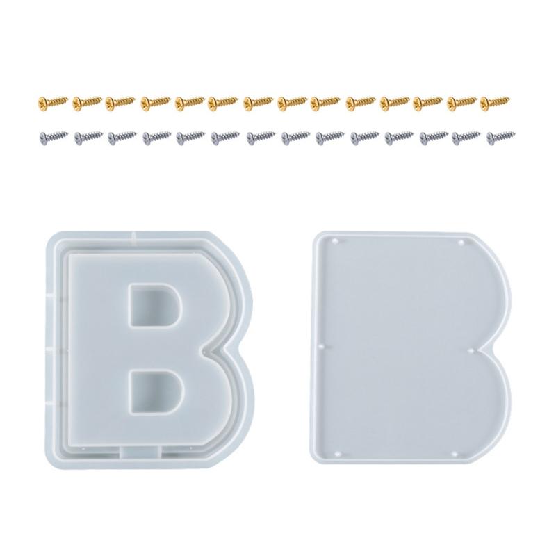 3D-Sparschwein-Form aus Silikonharz, Münzaufbewahrungsbox, Epoxidharz-Gießform für handgefertigte DIY-Bastelarbeiten, Buchstabenform