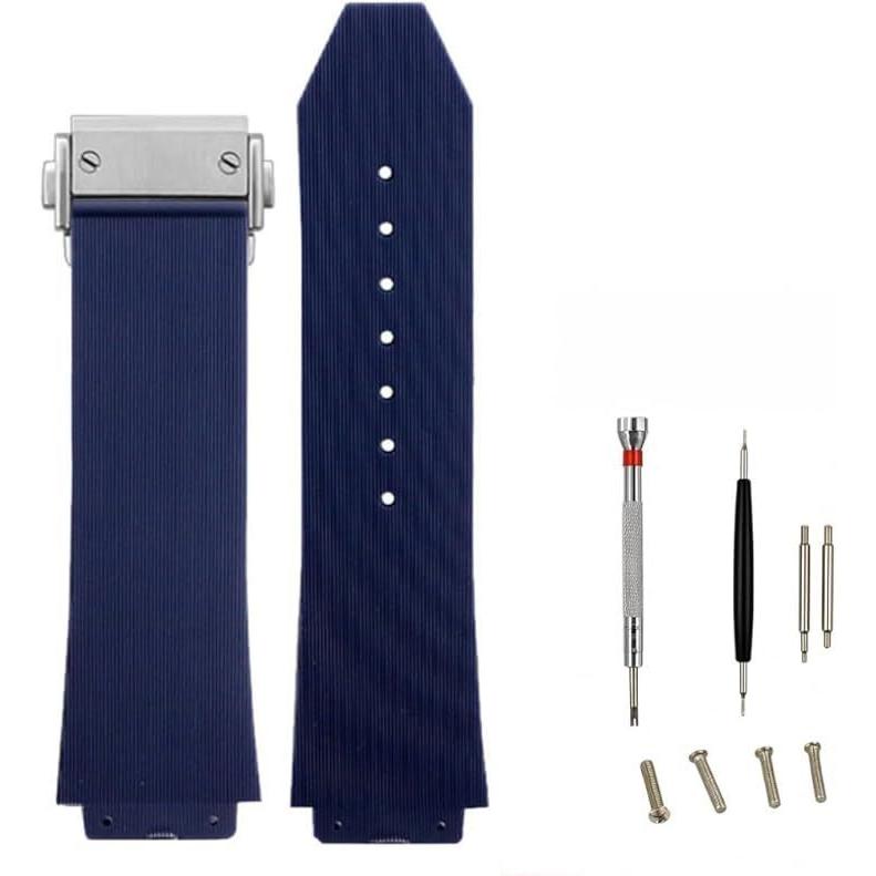 Used Ararai Tyson Compatible HUBLOT Compatible Hublot Compatible Wrist Watch Strap Silicone Rubber Band Stainless Steel Buckle Big Bang Tool Included