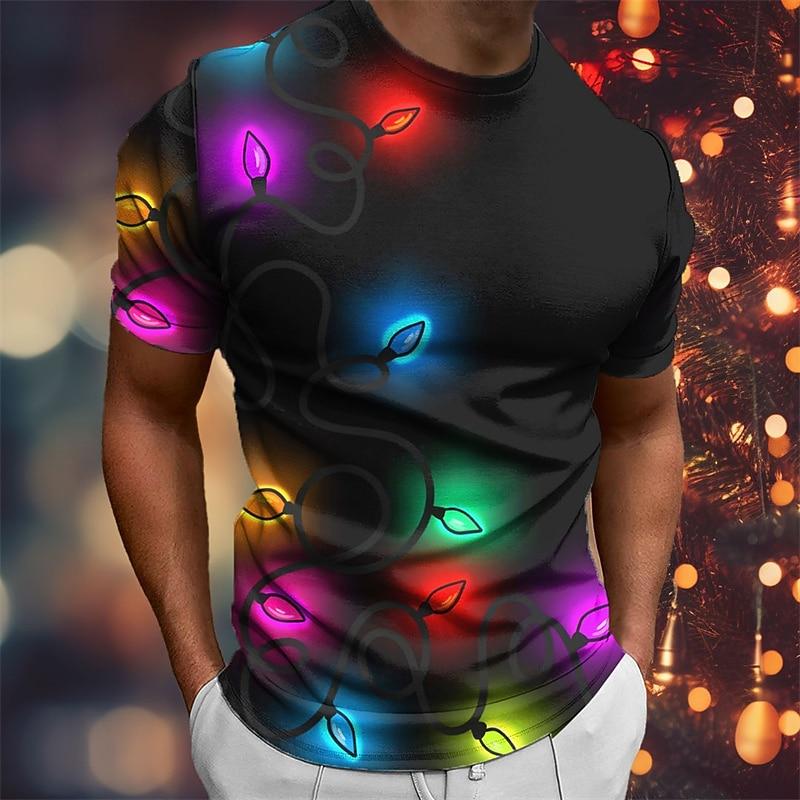 

Men s Graphic Lanterns T Shirt Short Sleeve T shirt 3D Print Crew Neck Shirt Daily Designer Retro Vintage Sports Outdoor Holiday 5XL
