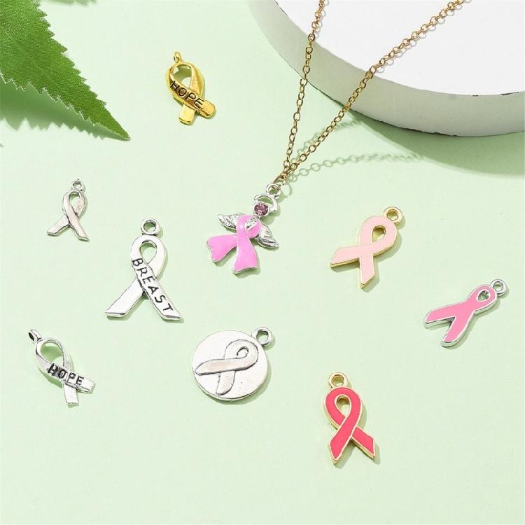 Pack of 50 Alloy Ribbon Pendant Beads for DIY Crafts Metal Drop Oil Choker Charm