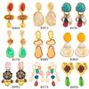 Fashion Personalized Resin Acrylic Imitation Gemstone Stud Earrings, Exaggerated Oil Dripping Metal Glossy Earrings