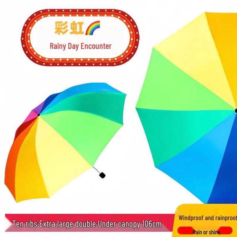 Hanyou 10-Rib Double Sun & Rain Umbrella