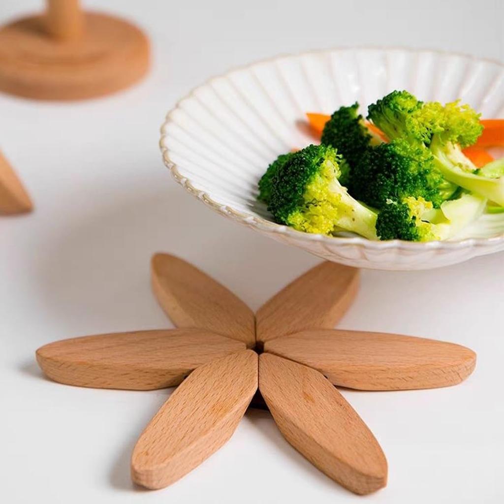 Wooden Tree Coasters 4Pcs Tree Shaped Tree Shaped Trivet Mats for Hot Dishes, Hot Pots and Pans