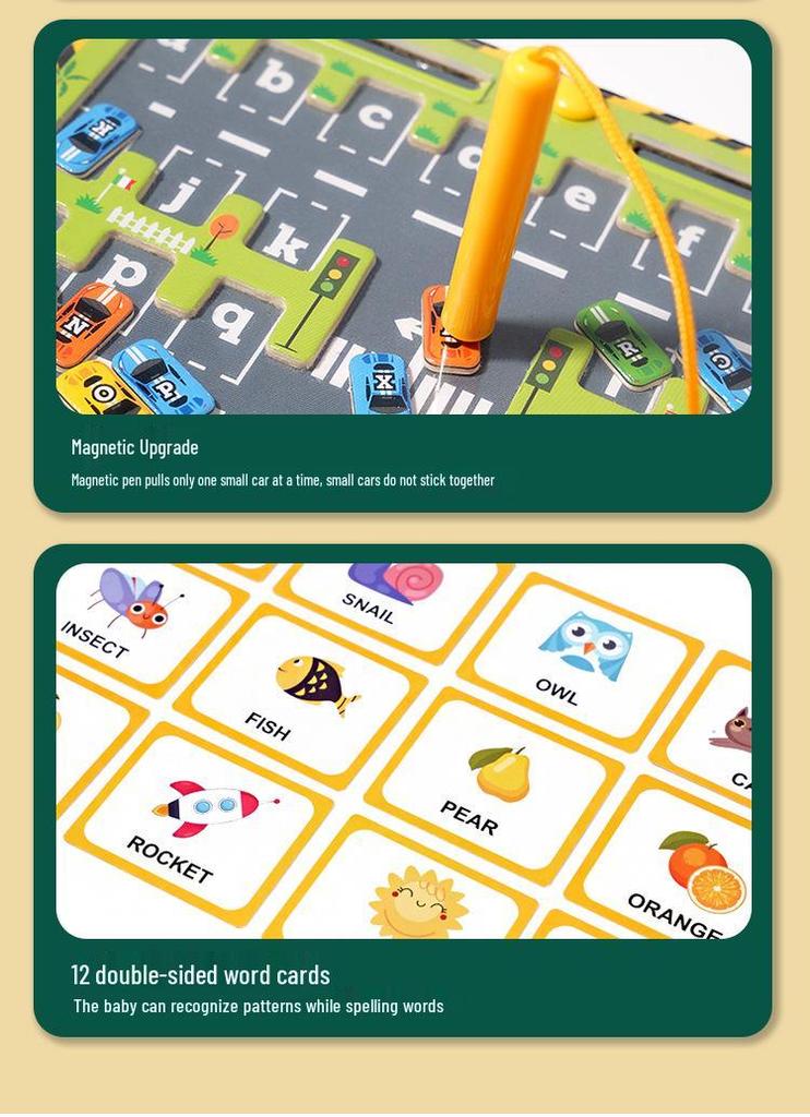 Wooden Toy Car Parking Maze: Children's Pen Control Training Board