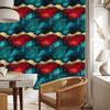 Ink Wallpaper Turquoise, Red and Burgundy for Living Room and Bedroom 50x1000