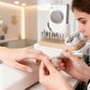 2 In 1 Nail Drill Holder Stand With 6 Holes Nail Drill Bits Wooden Storage Nail Polisher Pen Bracket For Salon And Home Use