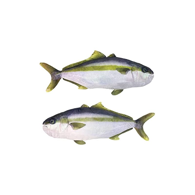 Ultra-realistic Yellowtail, Amberjack, and Sea Bream BIG Plush Toy Cushion - Fishing, Jigging, and Display Toy - Approx. 80cm (Yellowtail/Amberjack)