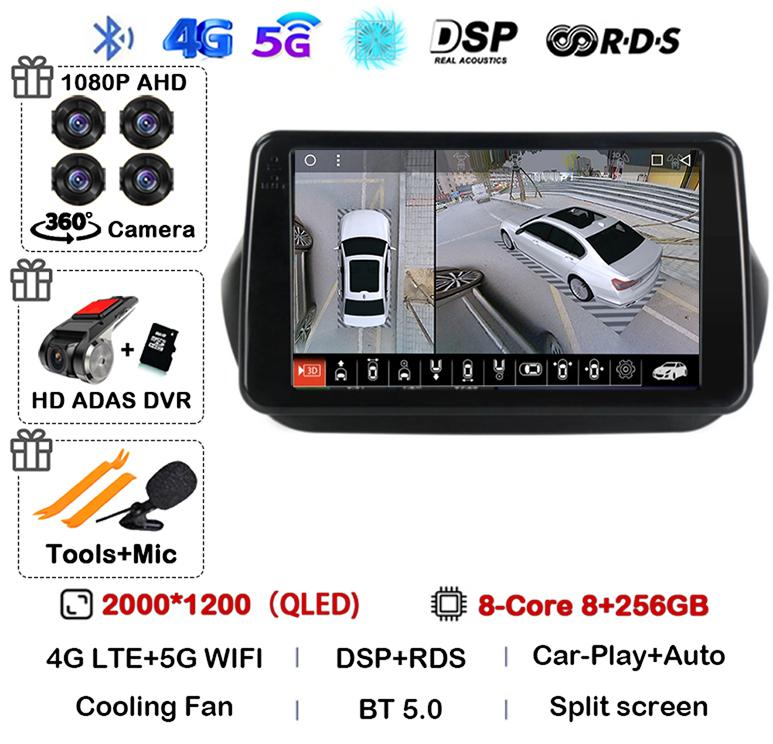 Android 14 Carplay Car Radio For Fiat Fiorino Qubo For Citroen Nemo For Peugeot Bipper 2008-2017 Multimedia Video Player Stereo