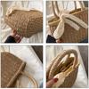 Frauen Rattan Eimer handgemachte gewebte Stroh Tasche neue Stil Band Umhängetaschen