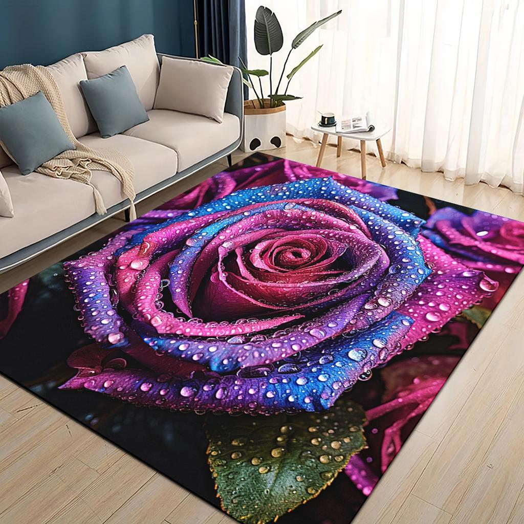 27 Style New Colorful Rose Romantic Flower Love Carpet Rug for Living Room Bedroom Home Sofa Decoration,kids Non-slip Floor Mat