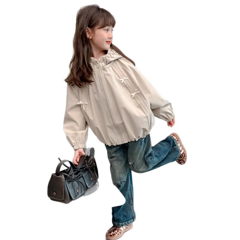 Autumn 2025 Girls' Korean-Style Windbreaker Jacket