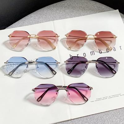 Frameless Trimmed Sunglasses Women'S Uv-Proof Sunglasses For Thin Hipsters