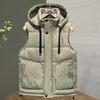 Fashion Men's Warm Vest Winter Sleeveless Jackets Hooded Plus Size Thick Man Coat