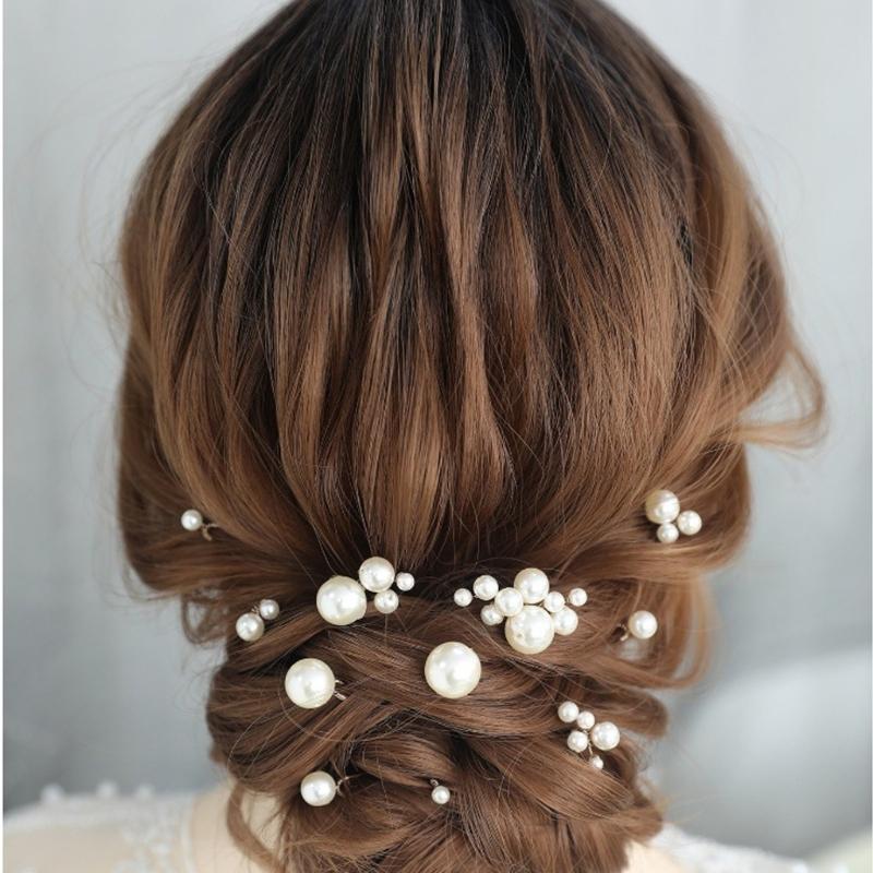 Set von 12 Perlen Haarspangen Styling-Accessoires U-Form Design Sicherer Halt Haarspange für Hochzeit Braut Hochsteckfrisuren Hochsteckfrisuren Formen