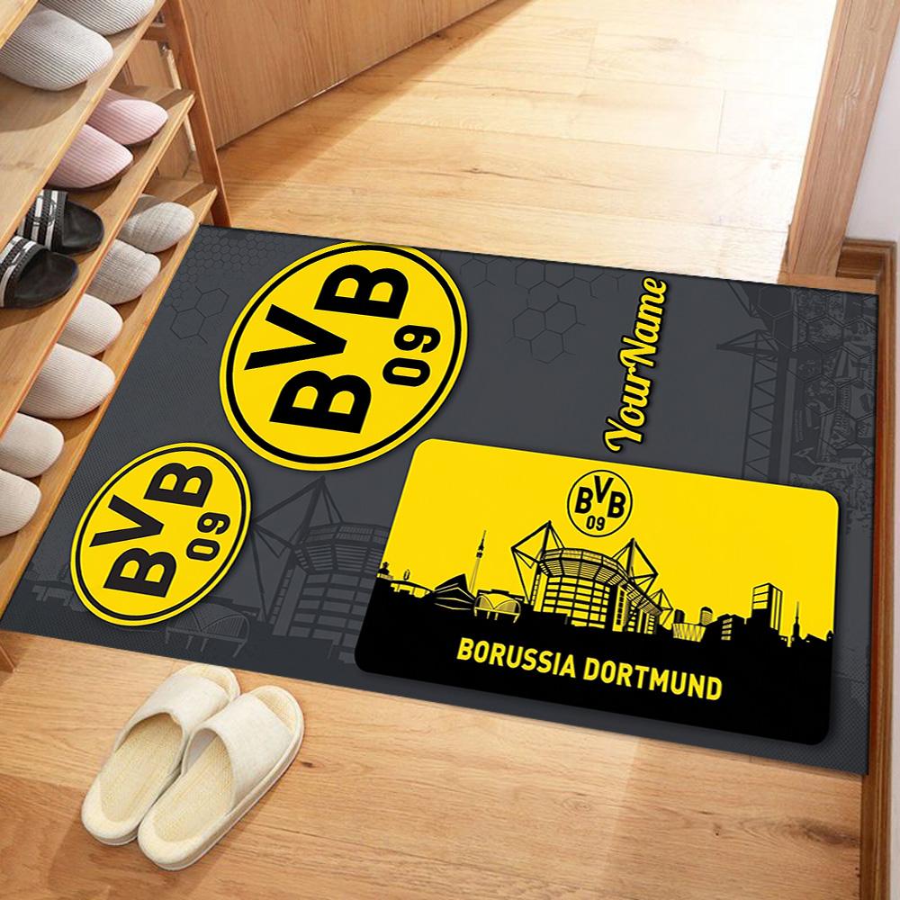 Borussia Dortmund Personalized Text Carpet Design for Entryway Study Room Game Room Hallway Anti-slip Rug Anime Office Decor Spiritual Gift