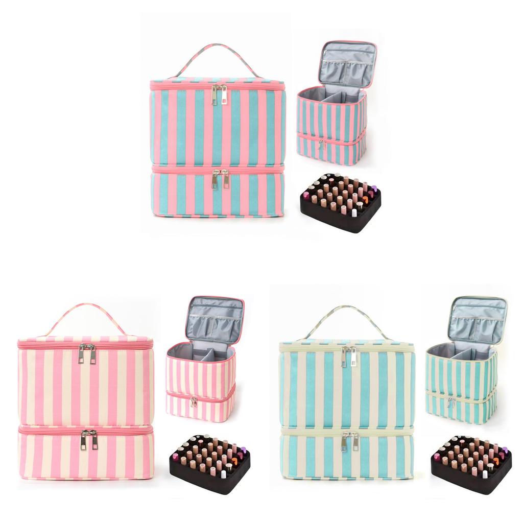 Modern Minimalist Dual Layer Makeup Organizer With Large Capacity For Travel And Home Use