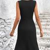 Solid Color Casual Slim Short Dresses for Women Summer Women's A-Line Midi Dress Elegant Vintage Female Dresses