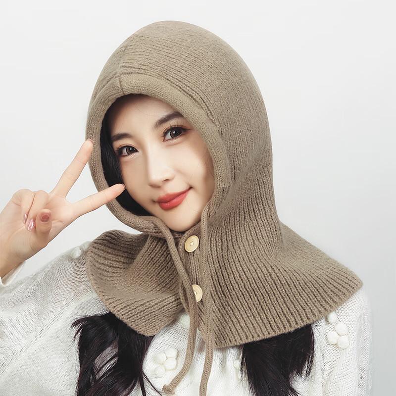 Zhen Yueqi Women's Knitted Balaclava Hat Scarf Shawl