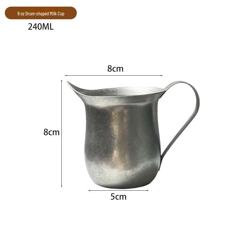 Stainless Steel Milk Pitcher & Latte Art Cup - Espresso & Cocktail Measuring Jug