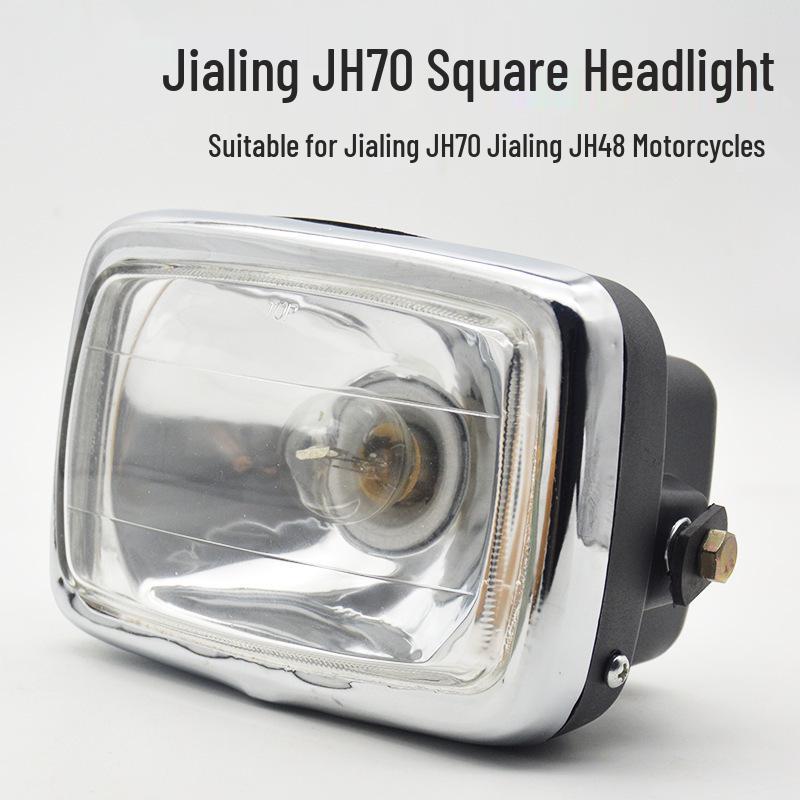 Yibai Ke Motorcycle Headlight: Round & Square Bulbs for Jialing JH70/4