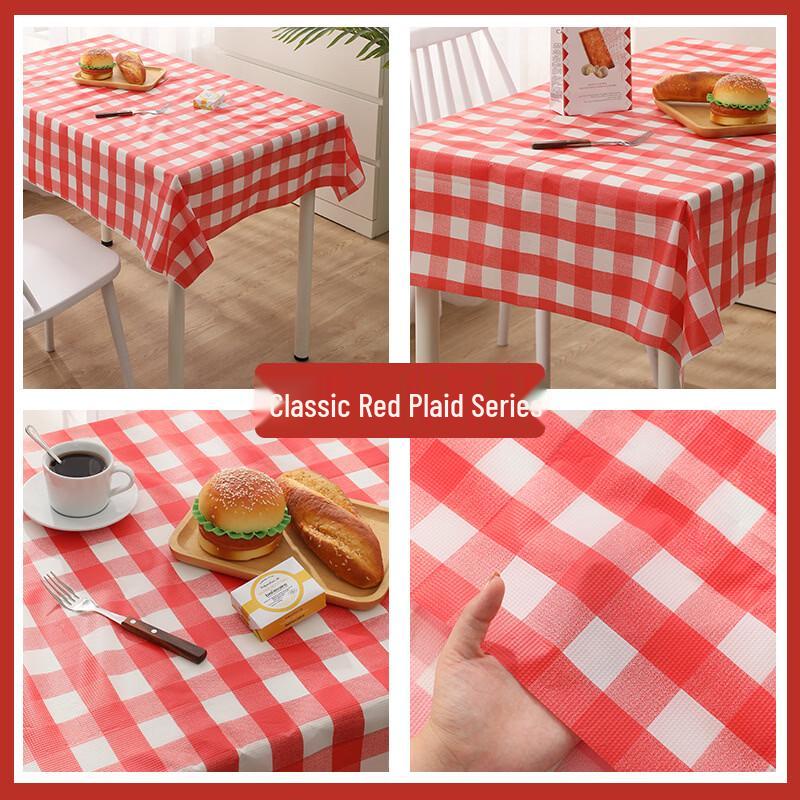 Classic Red & White Check Disposable Tablecloth