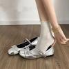 Silver Light Mouth Ballet Flat Shoes Women's New Summer Skirt Round Head Mary Jane Shoes