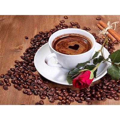 DIY 5D Diamond Painting Cross Stitch Coffee Drink Coffee Bean Mosaic Diamond Embroidery