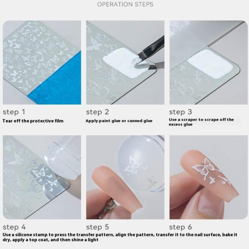 Ocean Series Shell Starfish Nail Stamping Plates Butterfly French Line Printing Stencil Nail Stamp Template Nail Art Tool