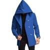 Men S Solid Color Hooded Mid Length Slim Fit Casual Trench Coat