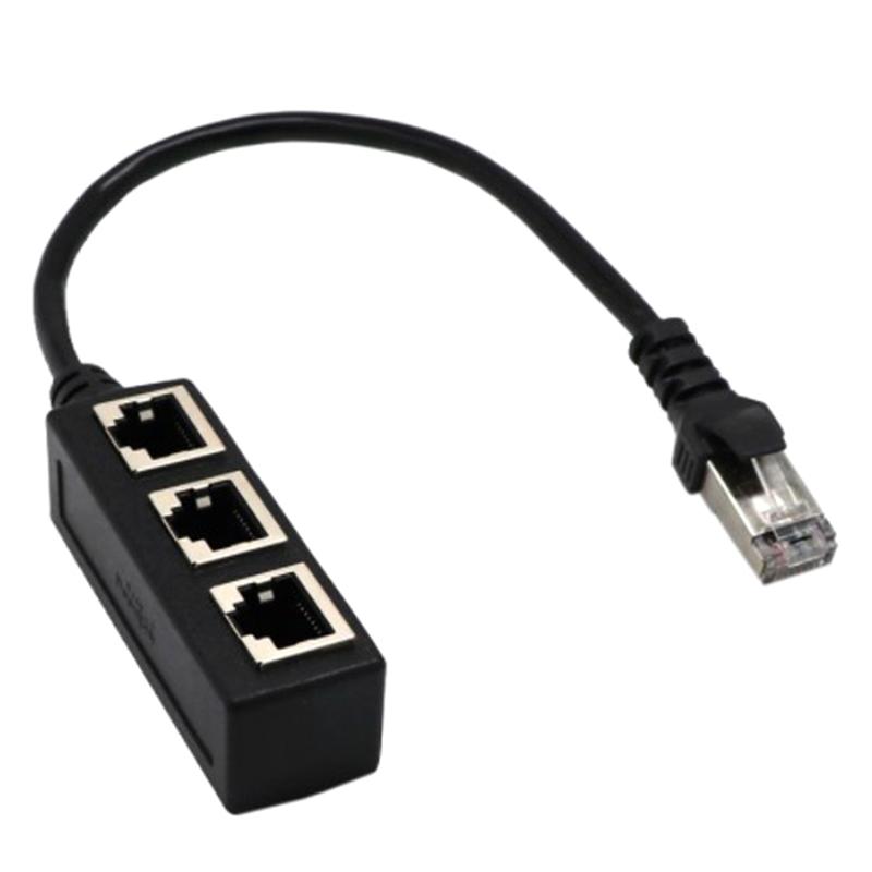 Ethernet Cable Splitter Network Adapter Ethernet Splitter 1 To 3 Cable Rj45 Lan Ethernet Connector Adapter