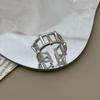 Korean Fashion Gold Silver Plated Rings for Women Big Large Square Open Finger Ring Chunky Jewelry 2024 New Hot