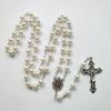 8mm Prayer Beads Rosary Necklace Mary Jesus for Cross Pendant Catholic Necklaces Religious Jewelry Women Charm Gifts