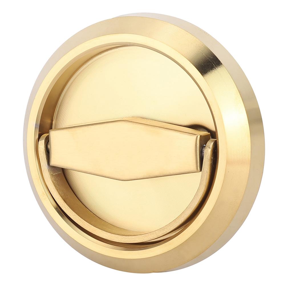 Stainless Steel Door Lock with Handle Pull Ring for Cabinet Drawer Closet DoorGold