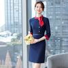 2024 Elegante Professionelle Arbeitskleidung für Frühling & Herbst: Kleid im Göttinnen-Stil für Verkaufs-, Empfangs-, Schönheitssalon- und Flugbegleiterrollen