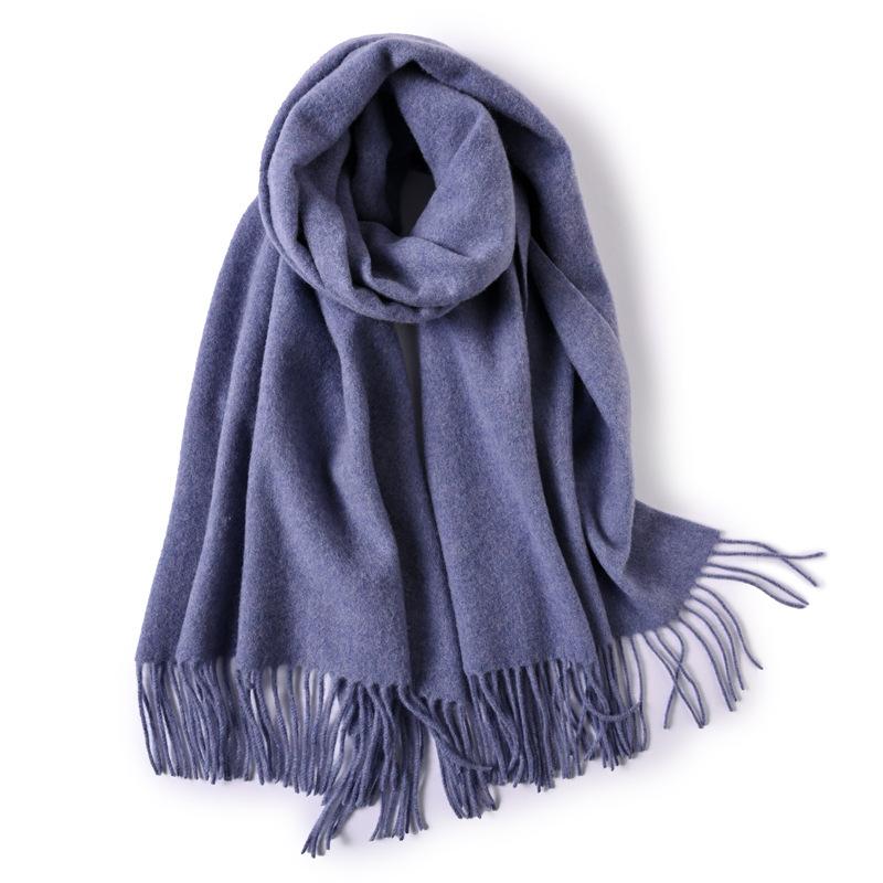 Pure Wool Scarf Winter Men and Women Senior Couple Grey Scarf Shawl Gift Boyfriend Birthday Gift
