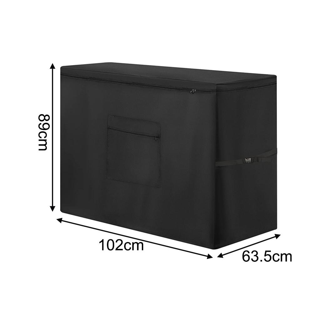 84x57x86cm Refrigerator Cover 210D Oxford Waterproof Dustproof UV Resistant Outdoor Patio Freezer- Protector Black Storage Bag