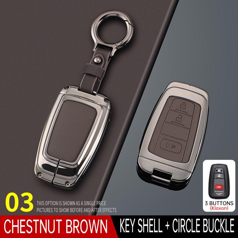 Crown Lu Fang Key Case for 24 Model Toyota 14th Gen Crown & Vellfire 2024 - Metal Leather Shell Buckle