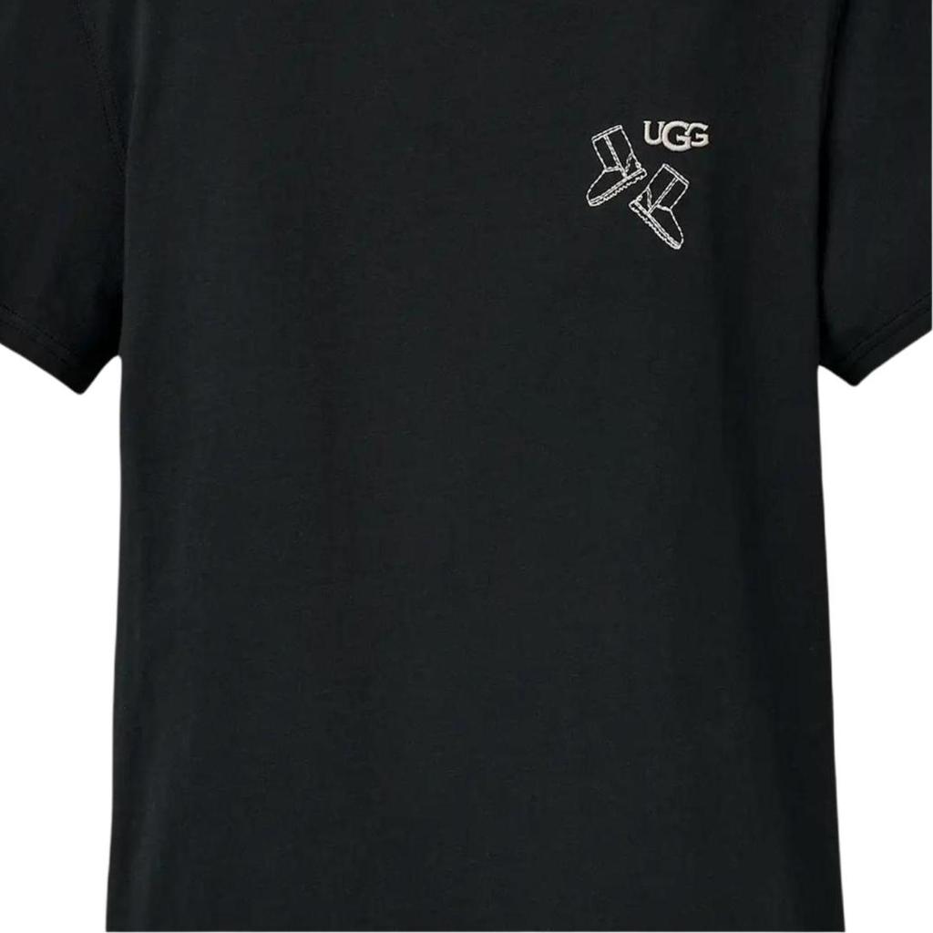 UGG Loose Letter Pattern Pullover Short Sleeve T-Shirt Unisex Tops 1180615-BLK