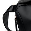 Canvas Shoulder Bag Multifunctional Fashionable Adjustable Straps Smooth Zipper Bag for Shopping Party Black