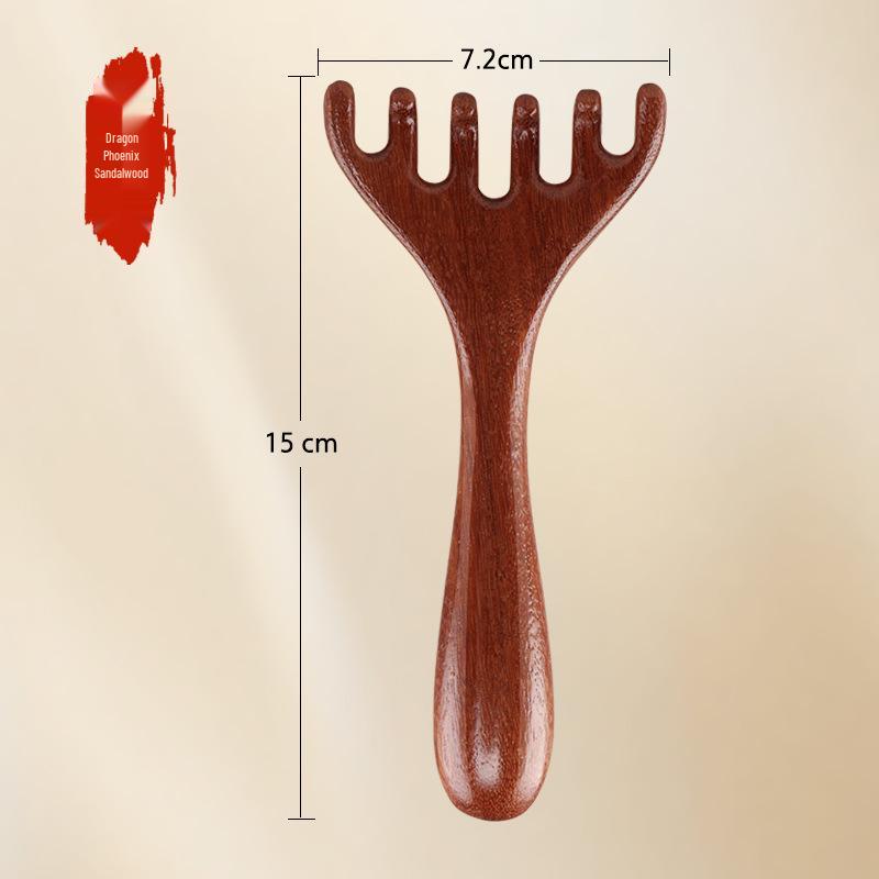 Sandalwood Antler Massager: Five-Claw Scalp Therapy Comb