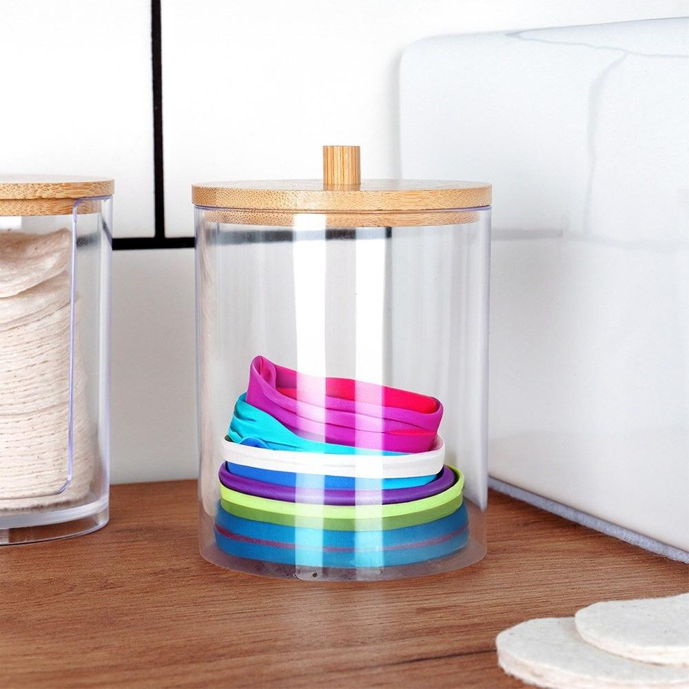 2x Bathroom Container Organizer for Cotton Buds and Hygienic Cosmetic Pads