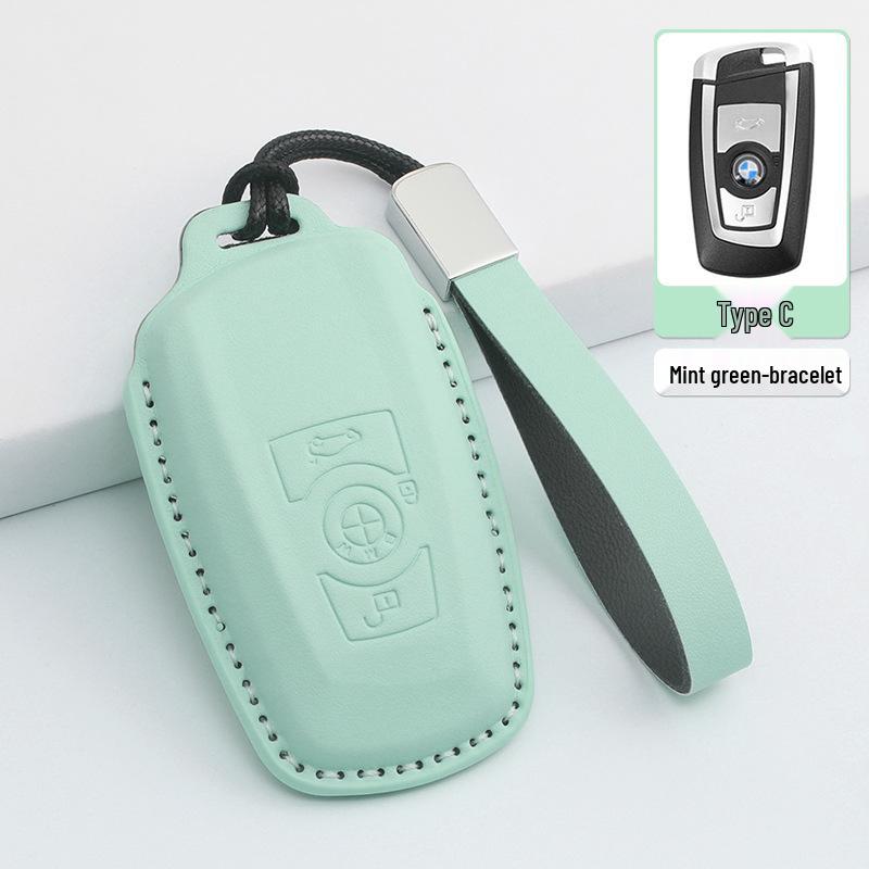 Housse en Cuir pour Clé à Lame BMW Série 5, Série 3, X3, X1, X5, X6 avec Boucle