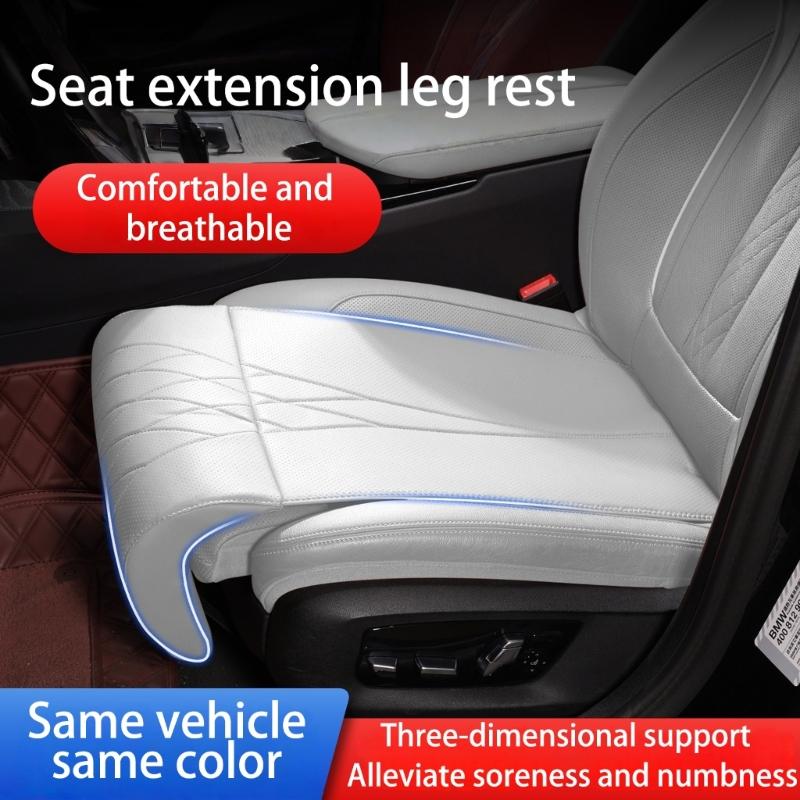 Extended Leg Rest Auto Seat Cushion Leather Universal Vehicle Fit Humanized Designs Vehicle Seat Pad for Fatigue Relief