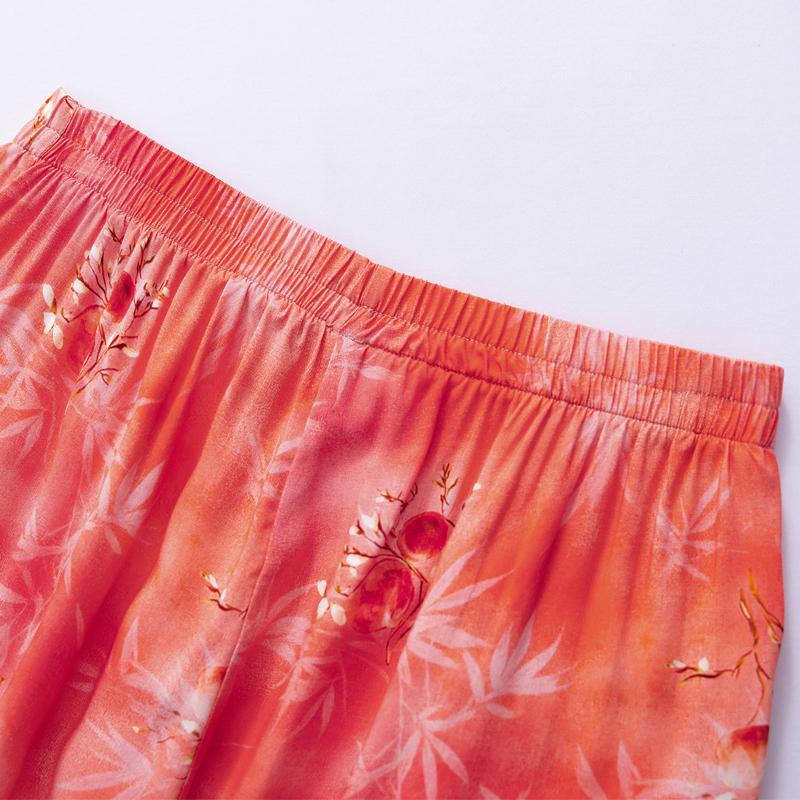 Elegante 2-teilige Sets Damen Sommerkleidung Vintage Lockerer Druck Übergröße Hosenanzüge