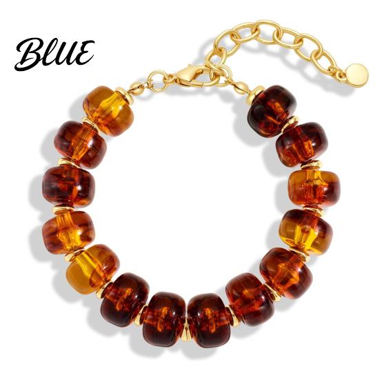 Shiny Luster Bracelet Boho Beaded Bracelets Colorful Acrylic Beads Adjustable