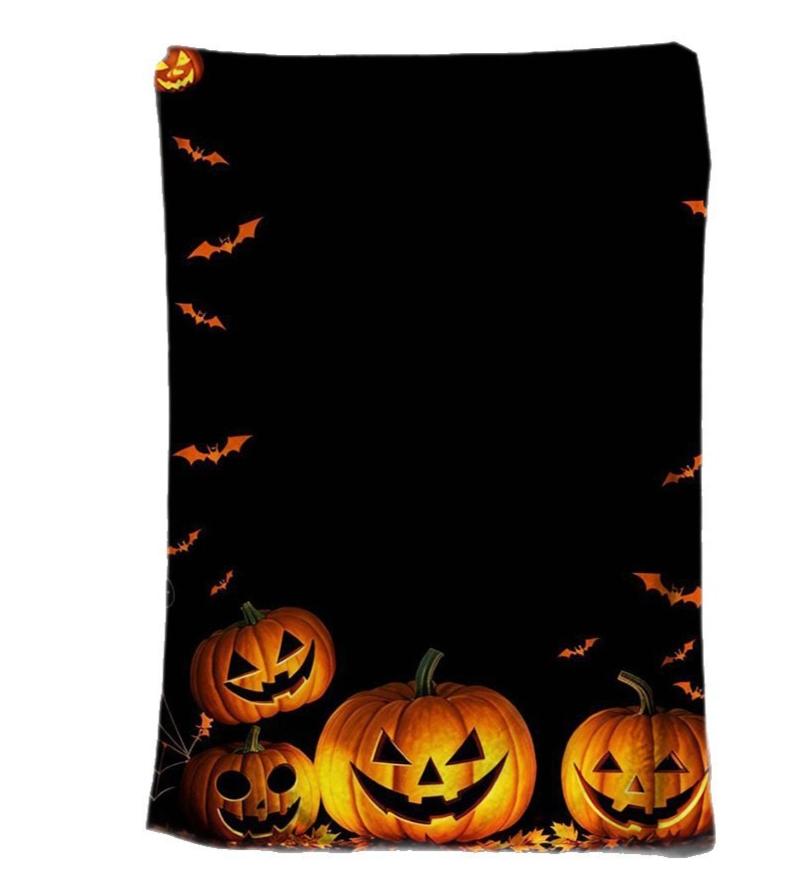 Halloween Ghost Theme digital-printed polyester Bedroom velvet flannel cover blanket Fleece soft sofa cover blankets for beds