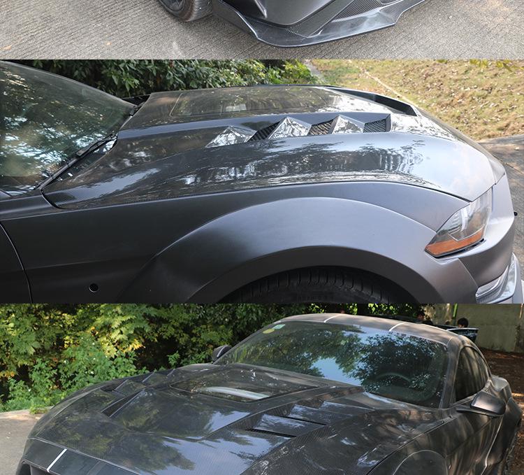 Ford Mustang 18-23 Transparent Carbon Fiber Hood Cover