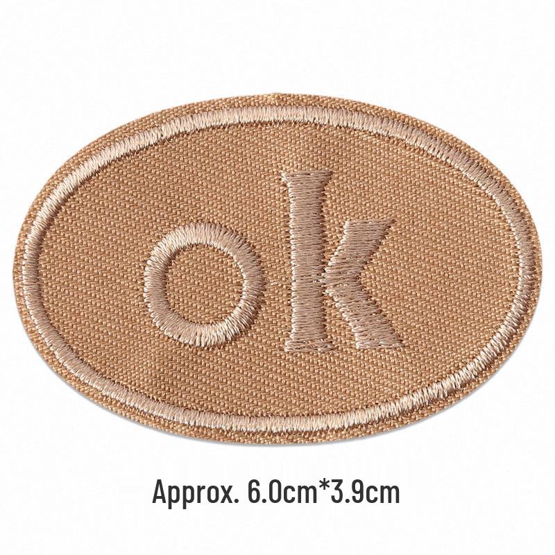 Self-Adhesive Embroidery Cloth Patches for Jackets & DIY Decor - OK Letter Accessory Stickers