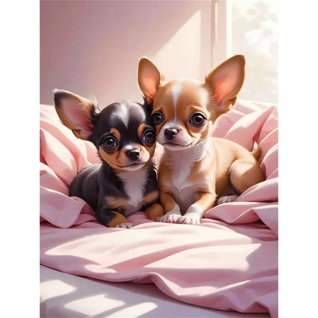 DIY Diamond Painting Cute Puppy Cross Stitch Kit Mosaic Art Diamond Painting Full Circle Diamond Home Decoration